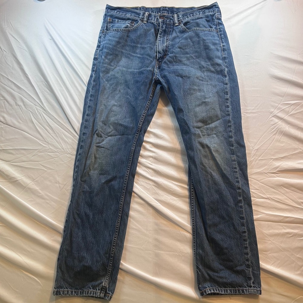 Levis 505 Regular Fit Straight Leg Jeans Medium Wash Blue Denim 34x32 Mens